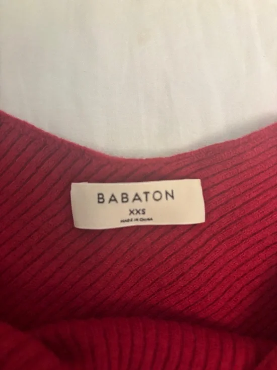 Babaton Red Ribbed Sweater - Picture 2 of 3